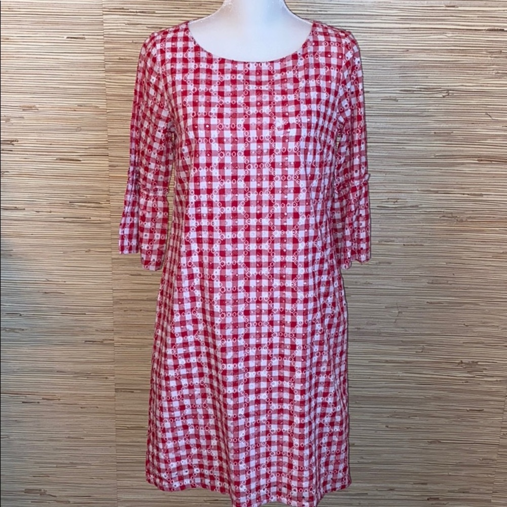 Melrose 8 P red & white checked nwt picnic dress